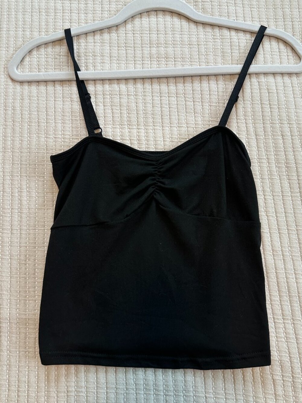 Black Ruched Detail Cami Top